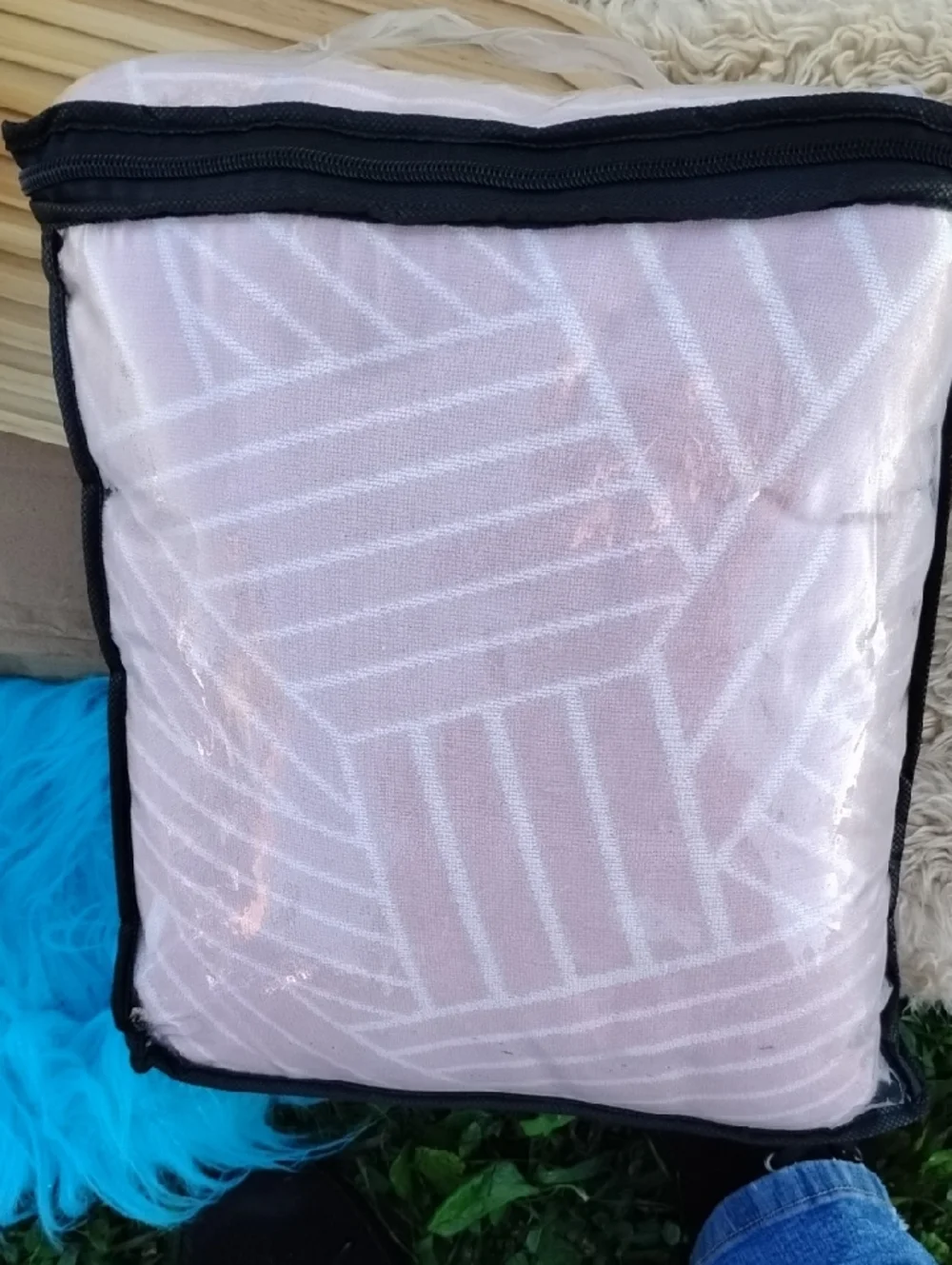 Brand New Sofa Cover - Pink N White Striped Design